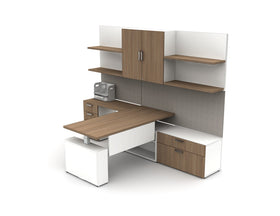 AIS Calibrate Private Office with Split Bookshelf and Center Storage