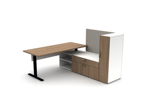 AIS Calibrate Private Office w/ Sit/Stand Desk, Wardrobe and Lateral Files
