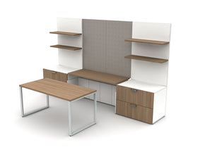 AIS Calibrate Private Office w/ Tackboard, Shelving & Lateral Files