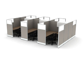 AIS Divi Cubicles: 6 Workstation Typical with L-Desks