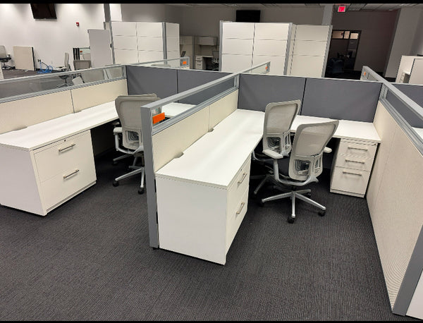 Haworth Compose Workstations w/ Lateral File Storage (6' x 6') & (6' x 8')