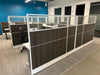 Beautiful condition AIS 7x7 workstations w/ ALL GLASS tops and sit/stand surfaces!