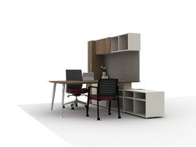 AIS Calibrate Casegood Small Private Office w/ Tackboard & Wardrobe