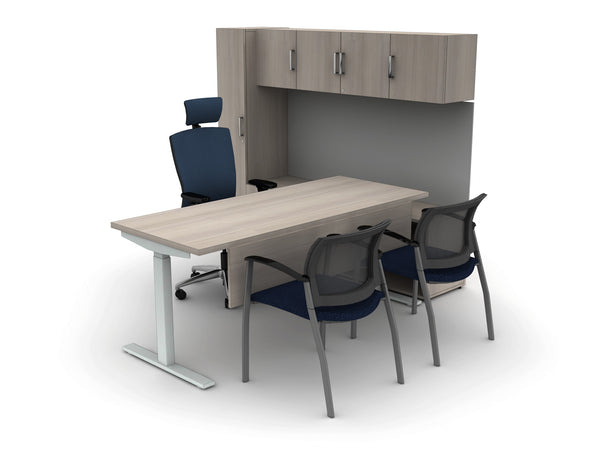 AIS Calibrate Countdown Office with Sit/Stand Desk, Wardrobe and Cabinets