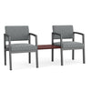 Lenox Steel 2 Chairs with Mahogany Center Table by Lesro