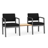 Lenox Steel 2 Chairs with Natural Maple Center Table by Lesro