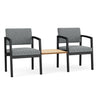 Lenox Steel 2 Chairs with Natural Maple Center Table by Lesro