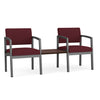 Lenox Steel 2 Chairs with Cocoa Walnut Center Table by Lesro
