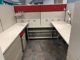 Herman Miller Canvas Workstations w/ Lateral File & Tool Rail (7’ x 7’ x 57”)