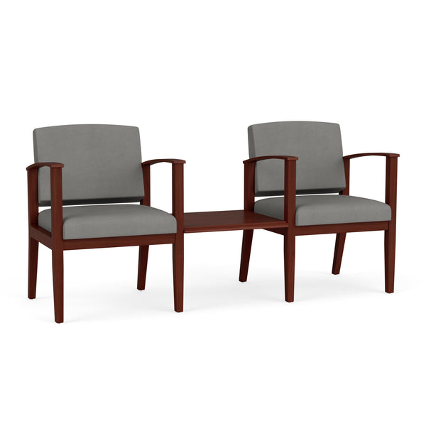 Lesro Amherst Wood 2 Chairs with Connecting Center Table