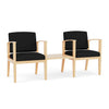 Lesro Amherst Wood 2 Chairs with Connecting Center Table