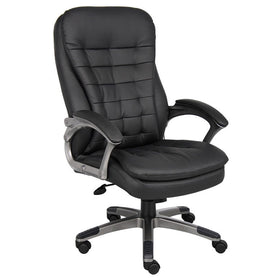 BOSS High Back Executive Chair With Pewter Finished Base/Arms