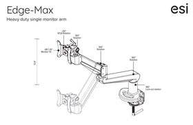 ESI Edge Max Heavy Duty Single Monitor Arm