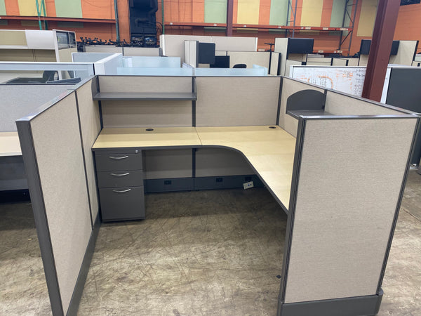 AIS Divi Workstations w/ Open Shelves & Storage (6' x 6' x 50