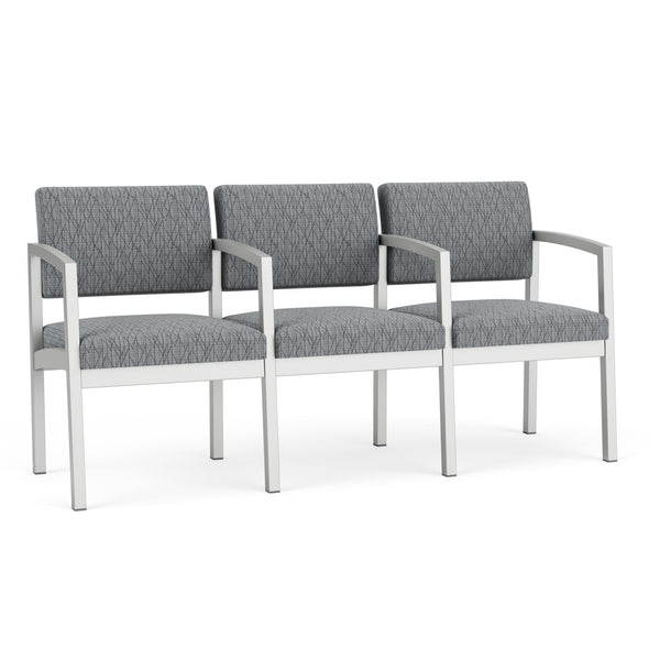 Lenox Steel 3-Seater with Center Arms by Lesro