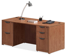 Double Full Pedestal Desk by OfficeSource