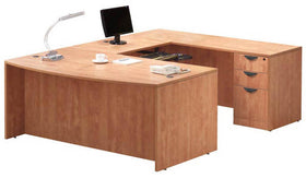 U-Shaped Desk with Double Full Pedestals by OfficeSource