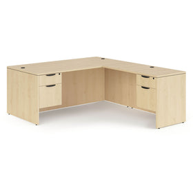 Double 3/4 Pedestal L-Shaped Desk by OfficeSource