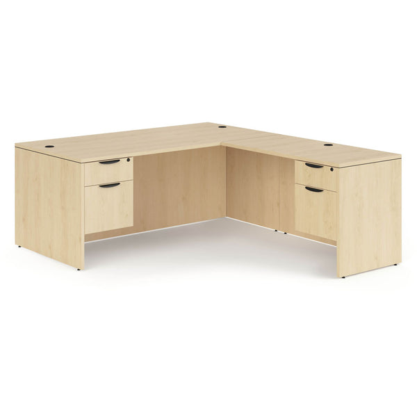 Double 3/4 Pedestal L-Shaped Desk by OfficeSource