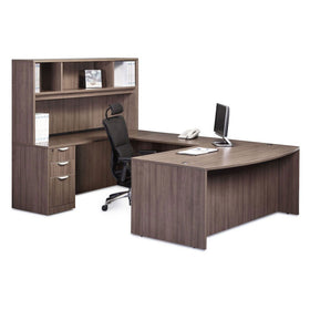 U-Shaped Desk with Hutch and Full Pedestal by OfficeSource