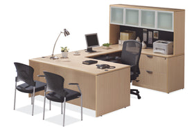 U-Shaped Desk with 2-Drawer Lateral File by OfficeSource